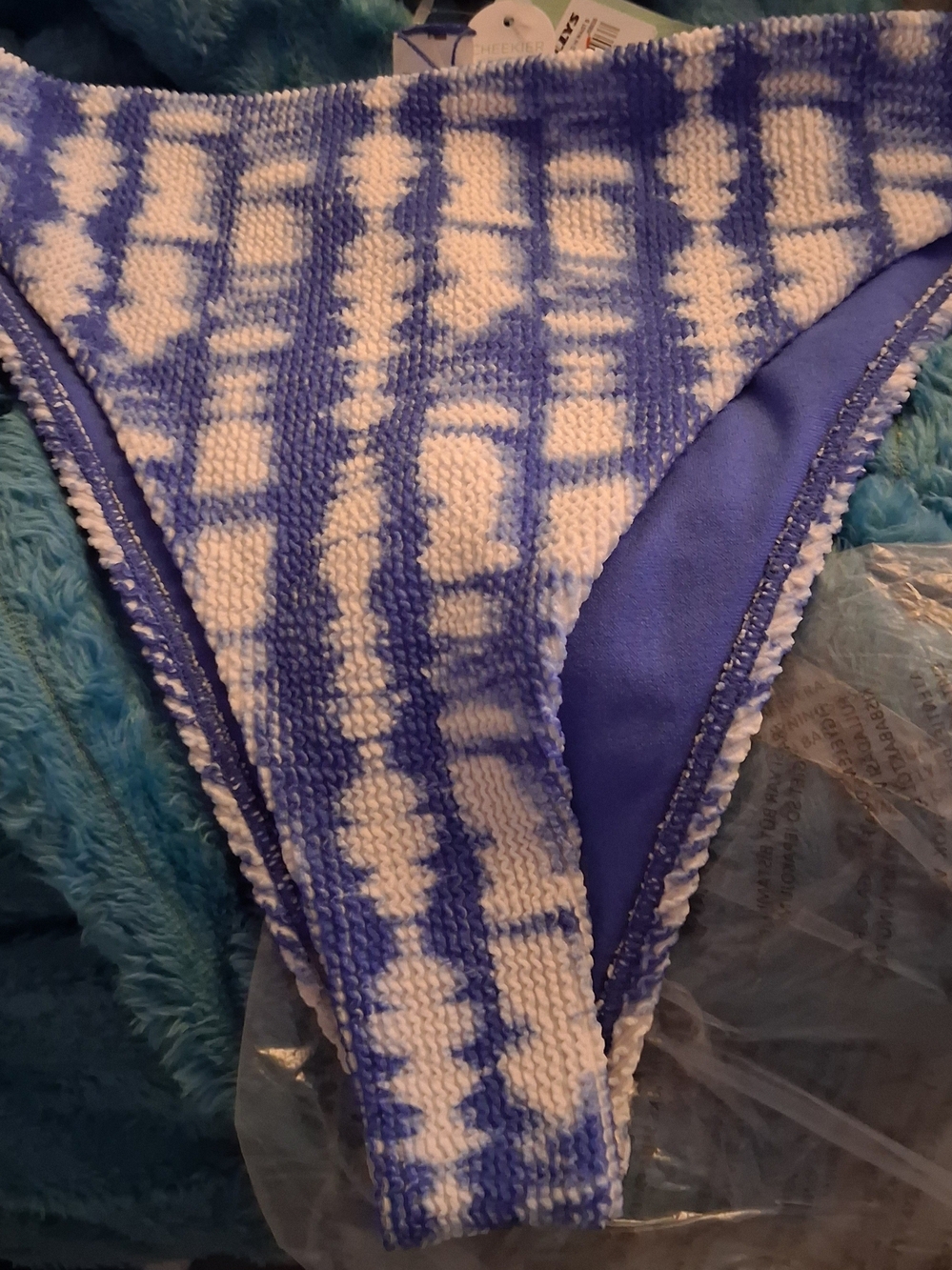 Tilly's Blue & White Textured Bikini Bottom